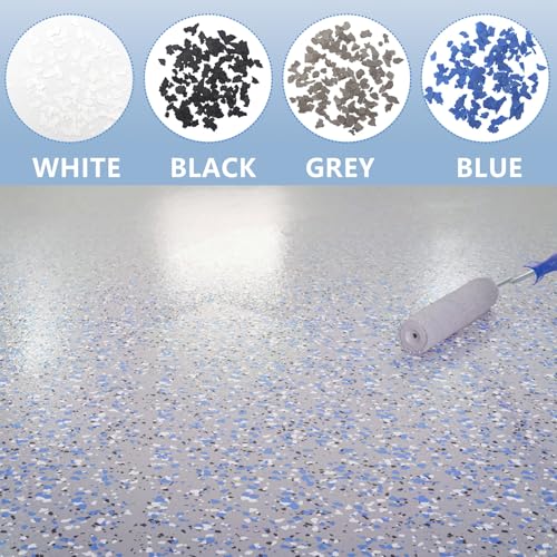 Image of Epoxy Floor Flakes，454g / 1Lb Blend Decorative Color Chips Concrete Floor Coatings Paint Flakes Garage Epoxy Floor Kit for Garage Floor Paint, Wall Interior and Exterior House Paint