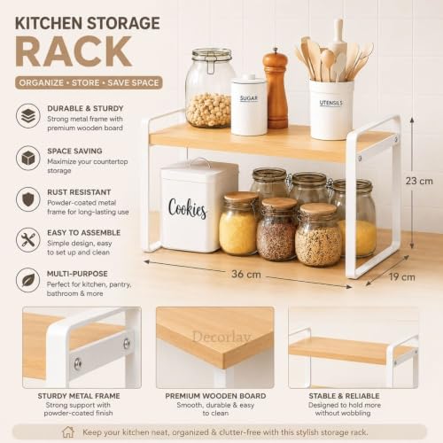 Image of Decorlay Metal & Laminate Board Storage Organizer (Oak Frame White)