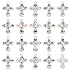40pcs Rhinestone Evil Eye Cross Charms