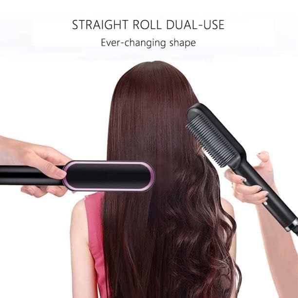Image of Hair Electric 3 In 1 Comb Brush Ceramic Fast Hair Straightener For Women's Legend Of Korra Hair Straightening Brush With Lcd Screen, Temperature Control Display (Medium), Multicolored