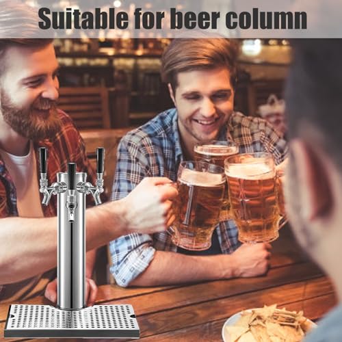 Bandeja de goteo de acero inoxidable con base rectangular limpia para barra de cerveza 5
