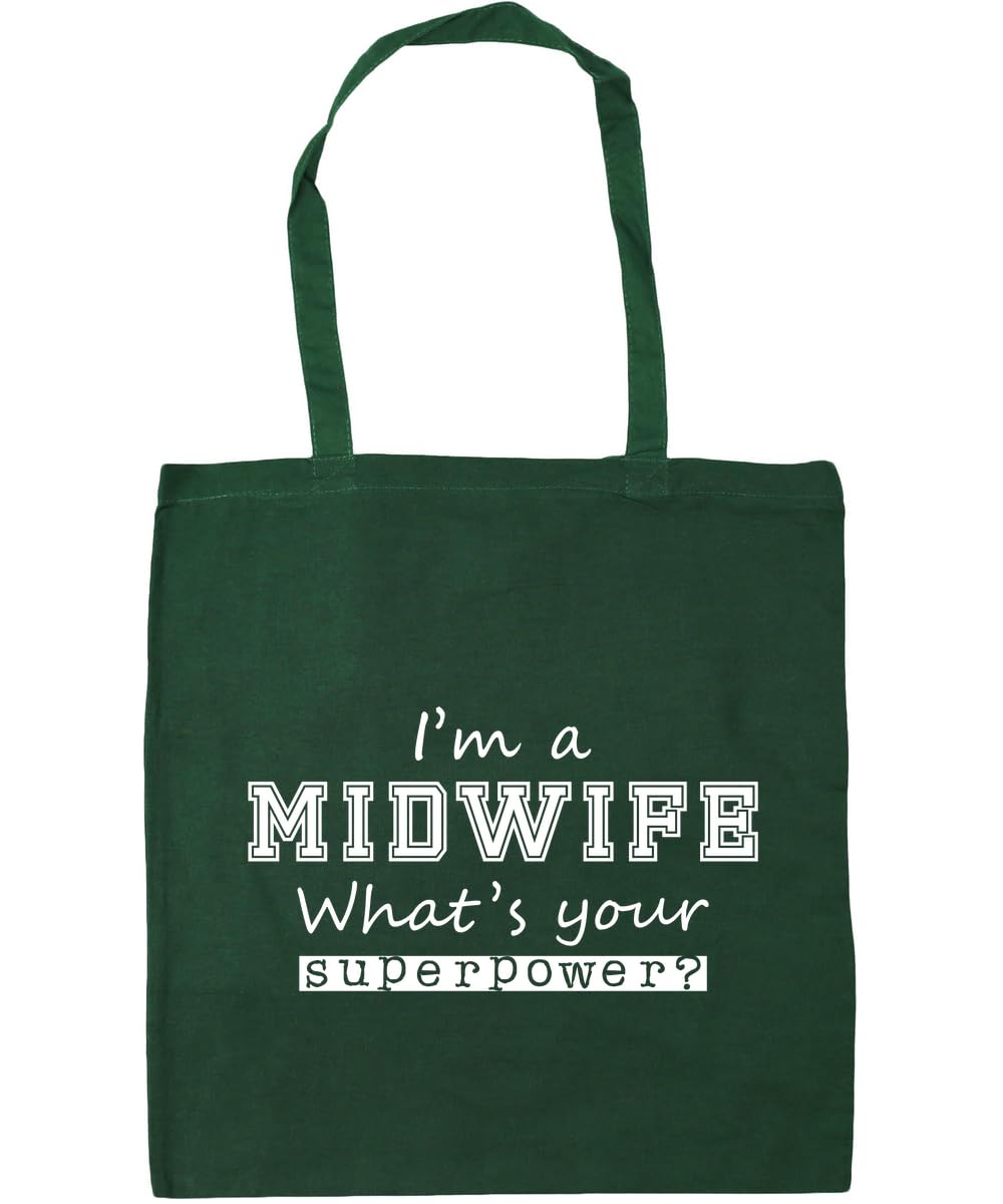 Hippowarehouse I'm a Midwife What's Your Superpower? Tote Shopping Gym Beach Bag 42cm x38cm, 10 litres