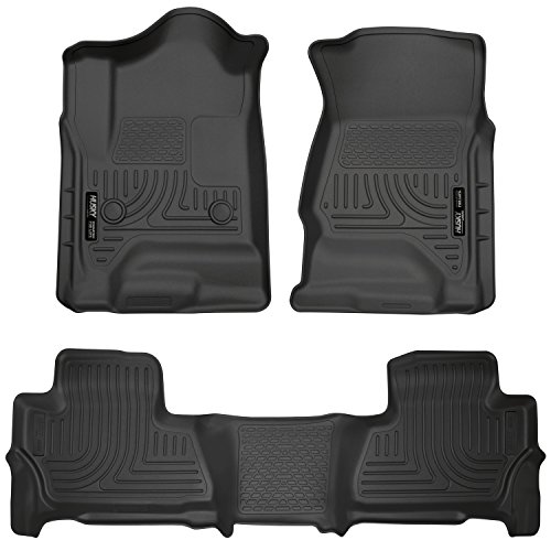 Husky Liners Weatherbeater Floor Mats | Fits 2015-2020 Chevrolet Tahoe & GMC Yukon | Front & 2nd Row 3-pc Black - 99201