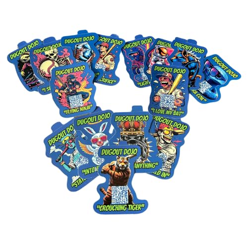 Dugout Dojo Baseball Hitting Training Video Character Stickers (Home Run Heroes)