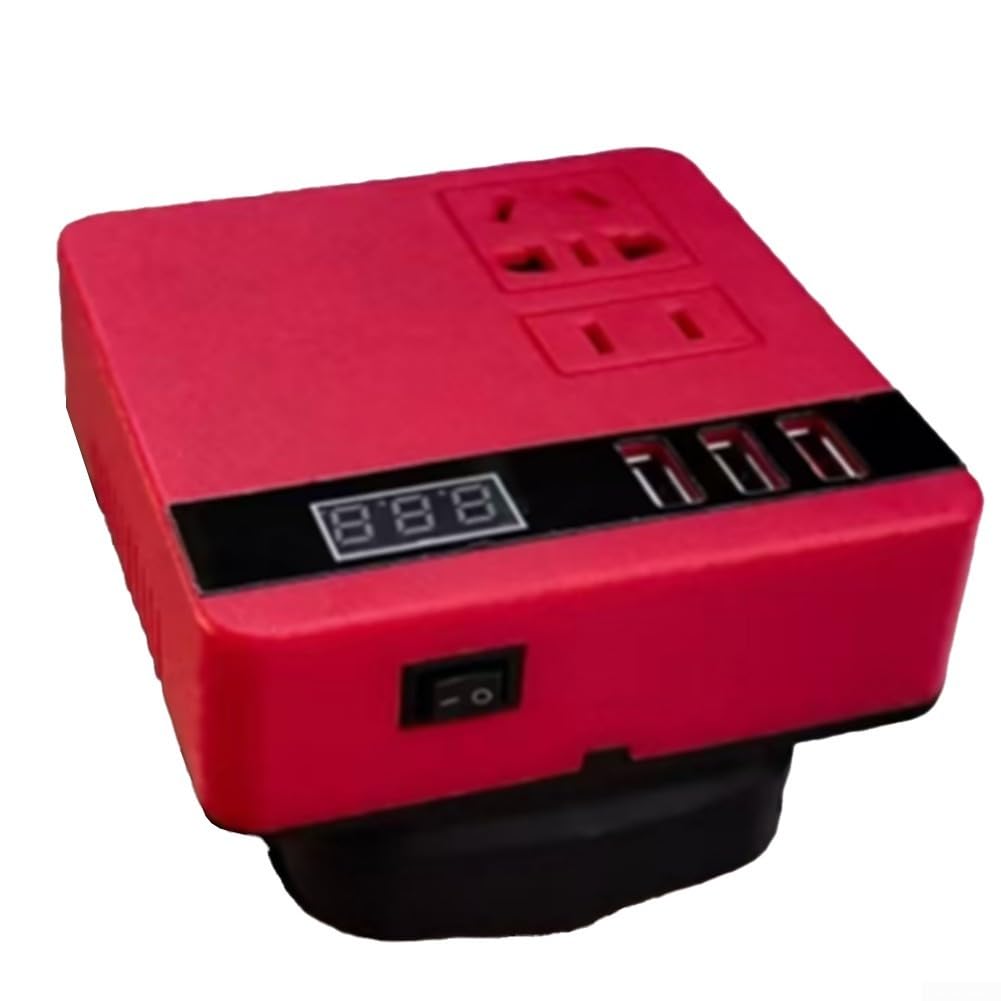 Inverter per batteria al litio con caratteristiche avanzate che forniscono una conversione sicura dell'energia da 21 V CC a 220 V AC facilmente (rosso)