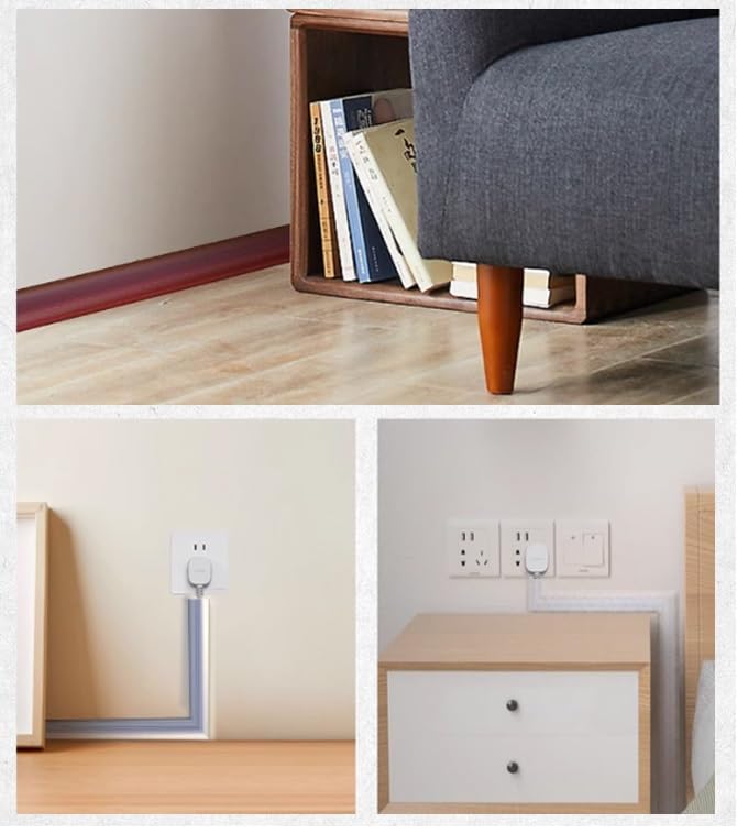 10 piezas de canaleta para cables pintable, canal metálico para esconder cables para taller o centro comercial, canaleta decorativa de aleación de aluminio para proteger cables (10 piezas, largo x ancho exterior 72 pulgadas x 1,2 pulgadas) miniatura 6