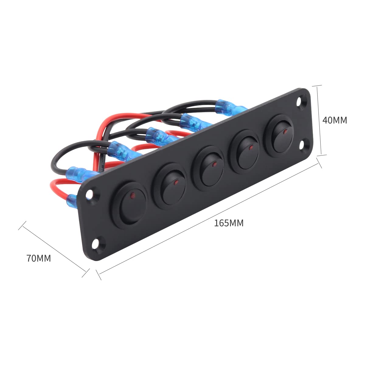 Kippschalter Panel 12V - 5-Gang Schalter Für Auto, Boot & Wohnmobil