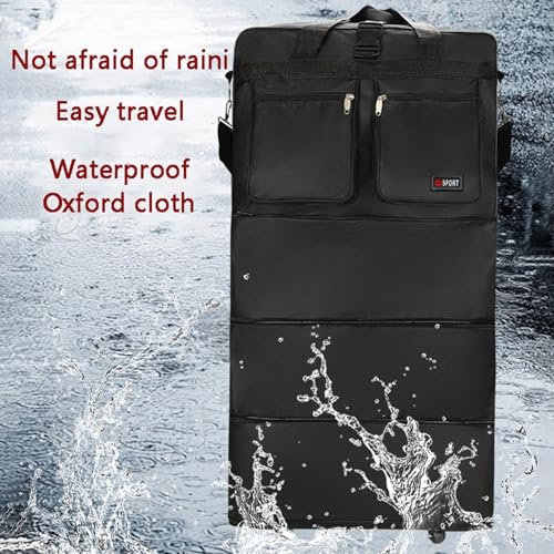 Expandable Foldable Duffle Bag, Large Aviation Checked Bag Travel Duffel Bag Rolling Wheeled Spinner Suitcase for Travel and Storage3