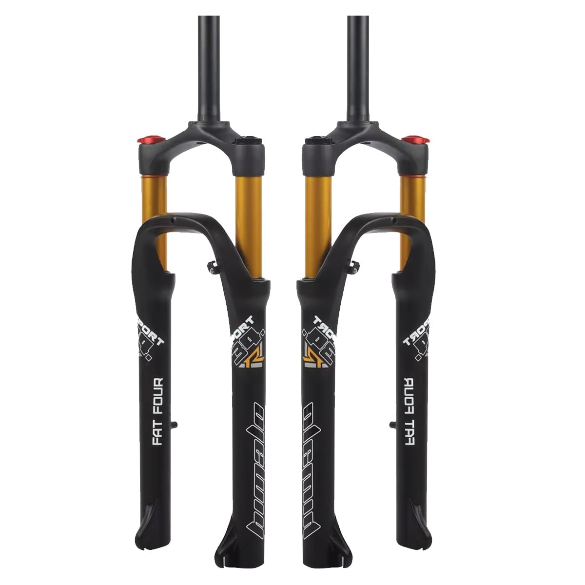 Forcella Fat Fork, Pneumatici da 26 Pollici 4.0", Sospensione pneumatica per Bici elettriche, Escursione di 100 mm, Perno QR da 9 mm, Freni a Disco HL/RL, Manubrio Dritto da 1-1/8"