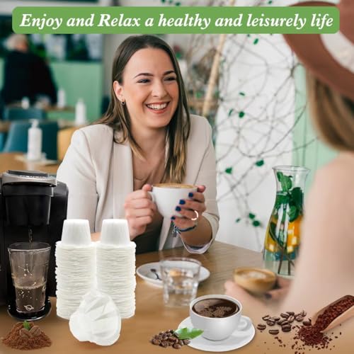 Aussen Disposable Coffee Paper Filters Replacement Kerig Filter Fit All Keurig Single Serve Filter Brands Compatible with Reusable Single Serve Pods Keurig Coffee Maker (White, 200pcs)