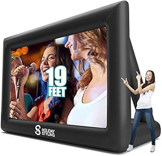 Holiday Styling 19FT Giant Inflatable Outdoor Projector Screen – 230” Blow Up TV & Movie Screen - Thick Airtight Material for Portable Front / Rear Projection - Backyard Movie Night, BBQ, Pool Party