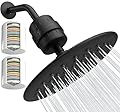 SparkPod High Pressure Shower Filter Head with 1 Extra Filter - Water Filter and 9.5" Shower Head with Enhanced Formula Filter Helps Remove Chlorine (Midnight Black Matte)