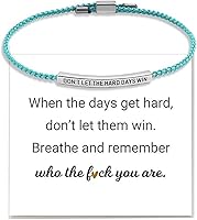 Choistily 'Don't Let The Hard Days Win' Adjustable Stainless Steel Braided Bracelet - Inspirational Engraved Jewelry Gift for Women & Men