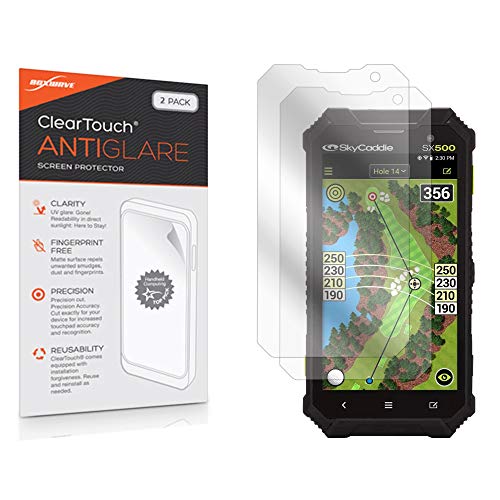 Image of BoxWave Screen Protector Compatible with SkyCaddie SX500 - ClearTouch Anti-Glare (2-Pack), Anti-Fingerprint Matte Film Skin