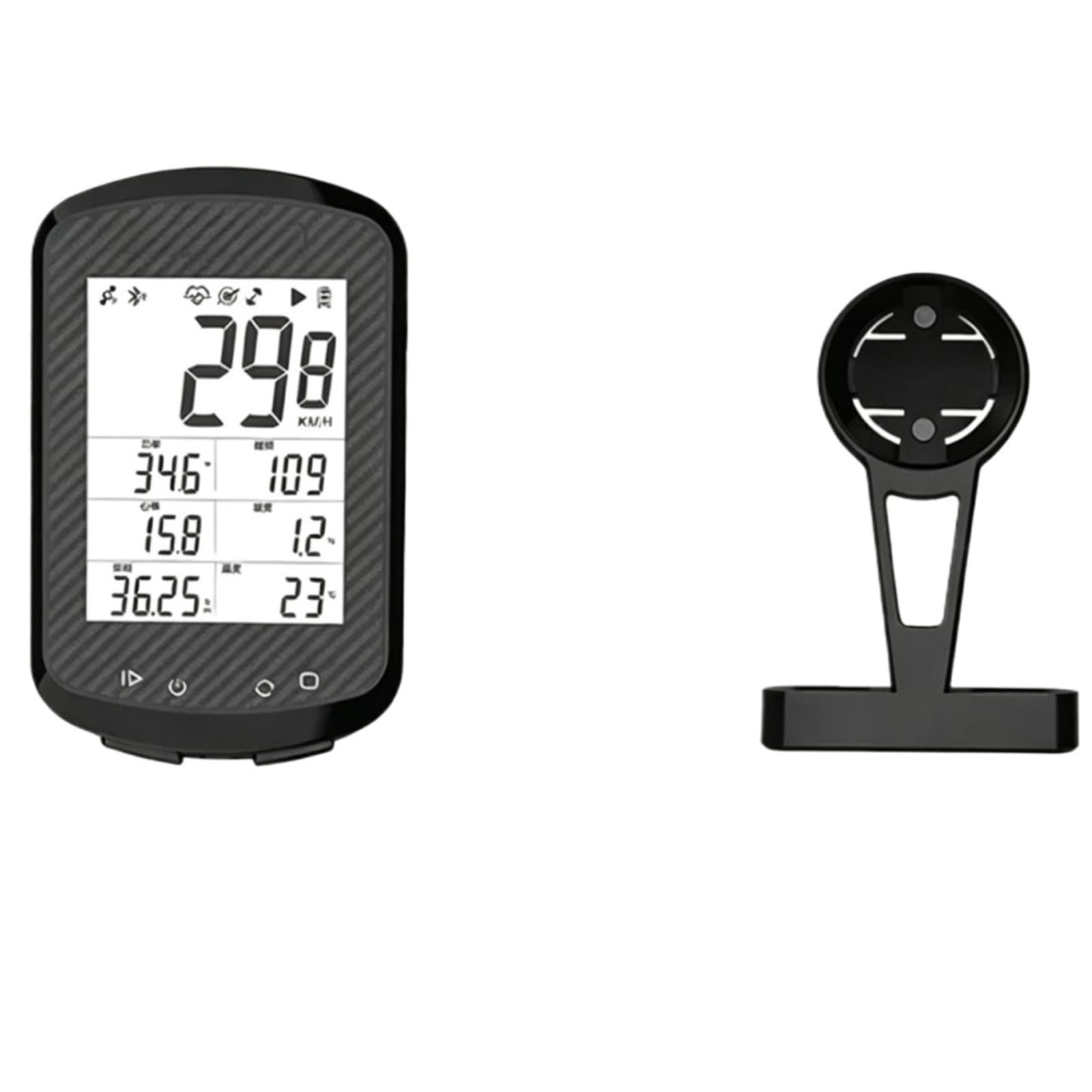 Contachilometri for bici GPS wireless impermeabile BB18S, contachilometri intelligente for biciclette da strada e da montagna(Computer Alloy Extender)