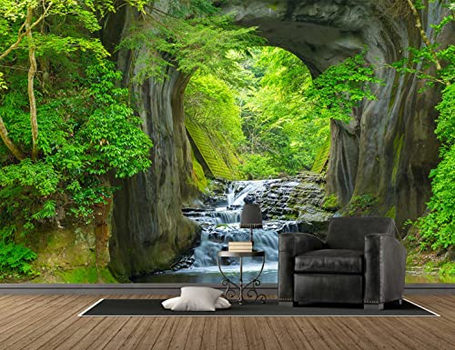 Reyhui Forest Stream Wall Mural Wallpaper Large Nature Scenery Mural For Bedroom Living Room Tv Background Sofa Wall (Not Self-Adhesive) #TOP3