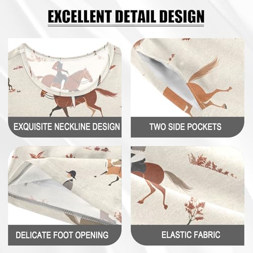 ALAZA Horse Riding Racing Dog Pajamas Short Sleeve 2 Piece Sleepwear Top and Bottom Pajama Set Unisex4