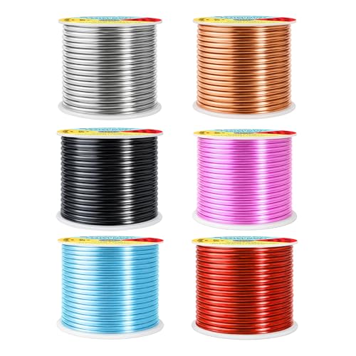 Image of Mandala Crafts 10 GA Red Copper Black Assorted Anodized Aluminum Craft Wire | 120 FT, Colored, Flexible, Bendable for Bonsai Armature Sculpting Wire Wrapping Jewelry Making, Weather & Tarnish Resistant