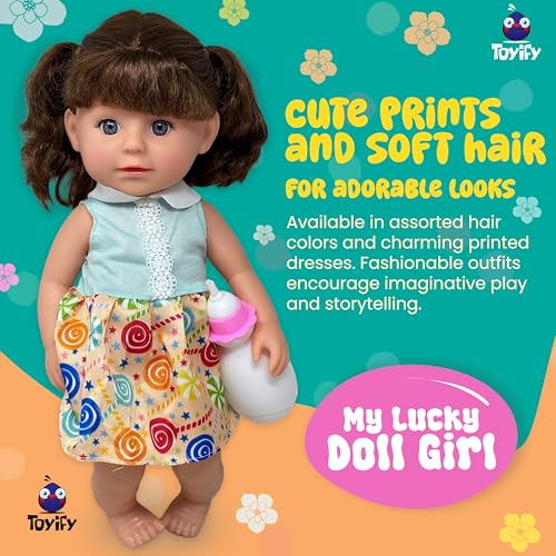 Image of Dolls for Girls with Cute Floral Dress and Movable Hand & Legs | Birthday Gift for Girls Pretend and Play Set (C15)| Doll with Accessories Toys for Kids 3+ Years