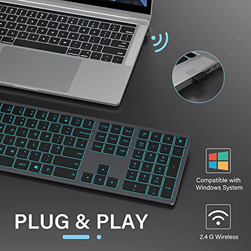 Tastiera wireless retroilluminata USB 2.4G