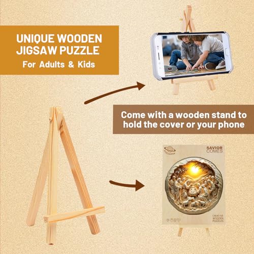 Rompecabezas de Madera para Adultos, Nativity: Savior Comes, 100 Piezas - Forma única, 8.5 x 8.5 pulgadas miniatura 6