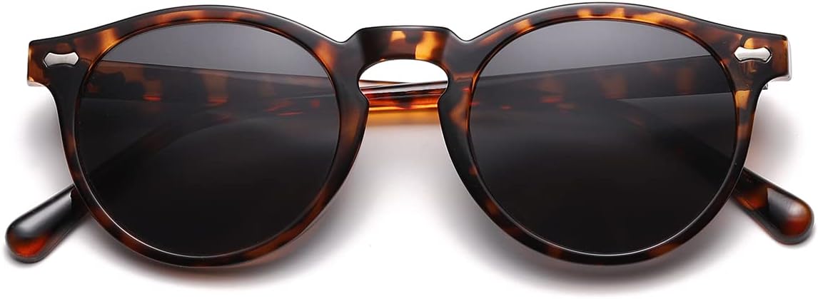 Gleyemor Vintage Polarized Sunglasses for Men Round Sunglasses UV400 Protection Retro Hand-crafted Acetate Frame - Image 2