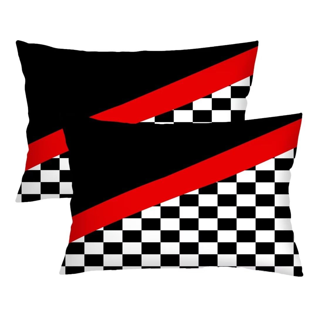 Checkerboard Modern Decorative Throw Pillow Cover Queen Size Set of 2 Checkered Plaid Pattern Lumbar Pillow Case Soft Standard Pillow Cases with