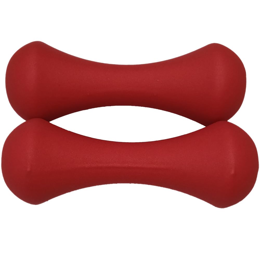 Juego de 2 mancuernas de neopreno para mujeres y hombres, ideal para gimnasio en casa, entrenamiento, pilates, 2 kg + 2 kg/4.4 + 4.4 libras (rojo)