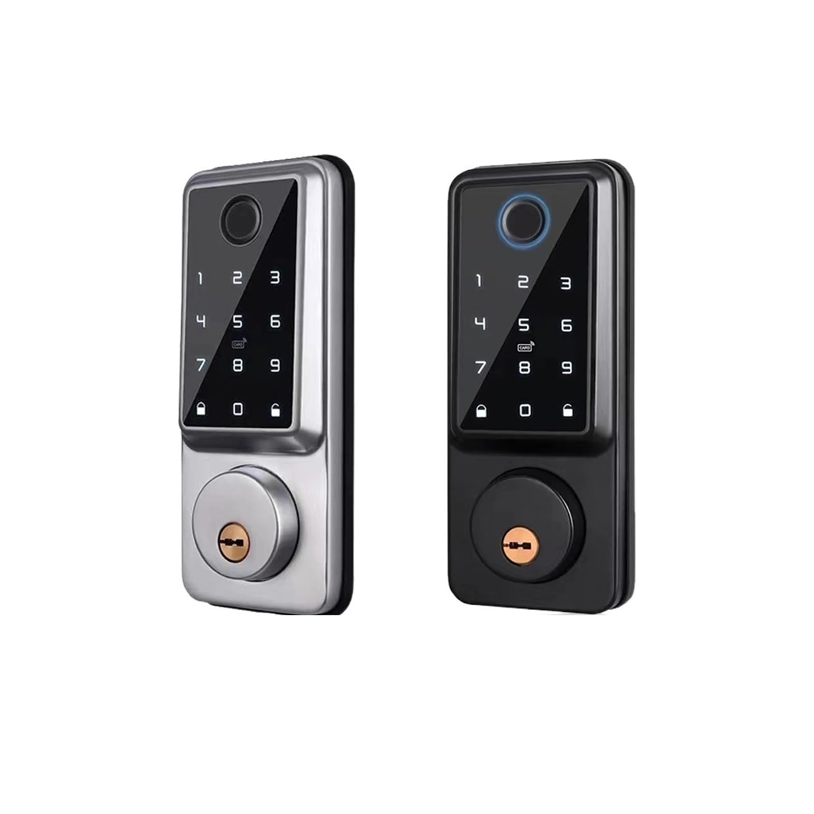 Inteligentne drzwi wejściowe， Tuya APP WiFi Automatyczna elektroniczna blokada Ttlock z odciskiem(Silver Ttlock)