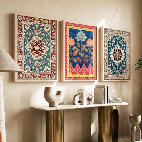 Image of kotart Wall Art Painting With Frame | Paintings Home Decoration For Living Room Bed Room Hotel Wall Decor Digital Reprint Indian Traditional Madhubani Set of 3 (13X17 inch)