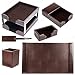 Dacasso Dark Brown Bonded Leather 8-Piece Desk Accessory Set - Organization Essentials & Executive Decor - Luxury Leather Blotter for Office Organization