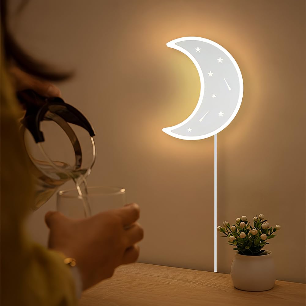 KZT Lámpara de pared interior de 14 W, regulable, lámpara de pared con interruptor y enchufe, lámpara de noche para dormitorio, 3000 K, luz blanca cálida, luz nocturna para sala de estar