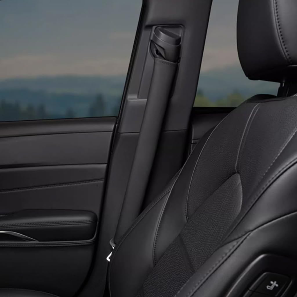 2 Piezas Almohadilla Cinturon Coche para Benz GLE (5seats) W166 2015-2019, Comodidad Suave Que Ayuda a Proteger el Cuello y el Hombro del Accesorios,A-Black