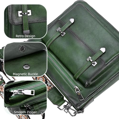 Image of Iswee Soft Leather Crossbody Bags for Women Shoulder Handbags Multi Pockets
