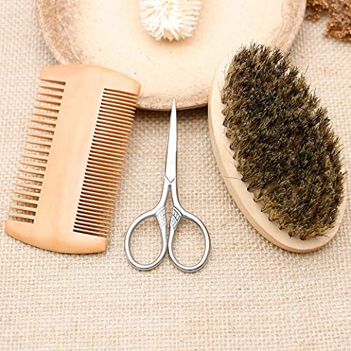 Hair Dough Beard Brush & Comb, Scissors Set For Men, Set Includes Soft Boar Bristle Brush, Bamboo Wide Tooth Comb, And Mustache Trimming Scissors, Straighten & Soften Your Beard (10 Pack) #TOP7