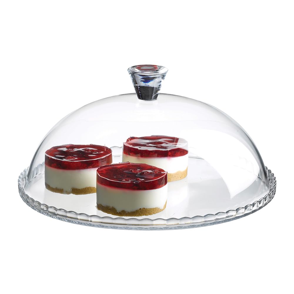 Plat à tarte avec cloche 32 cm Pasabahce en verre, idéal pour offrir aux passionnés