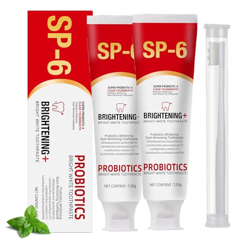Dentifricio Sp 6,Dentifricio Probiotico Sp-6 Sbiancante - Pulizia Profonda,Rimozione Delle Macchie, Alito Fresco (2pcs)