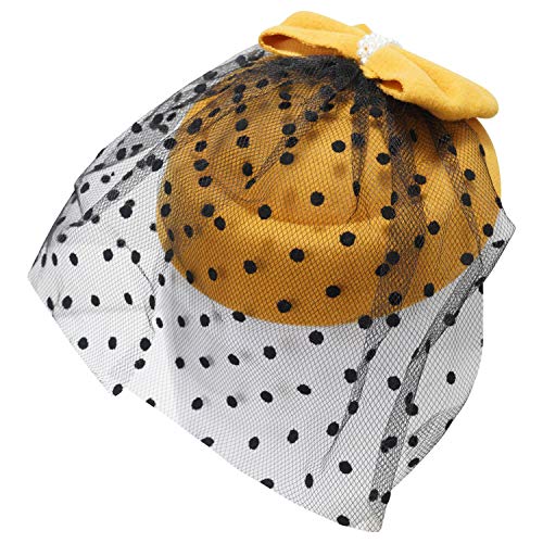 Ro Rox Sombrero Grace Perla Red Vintage Retro 1940 1950 Fascinator Boda Party - Mostaza