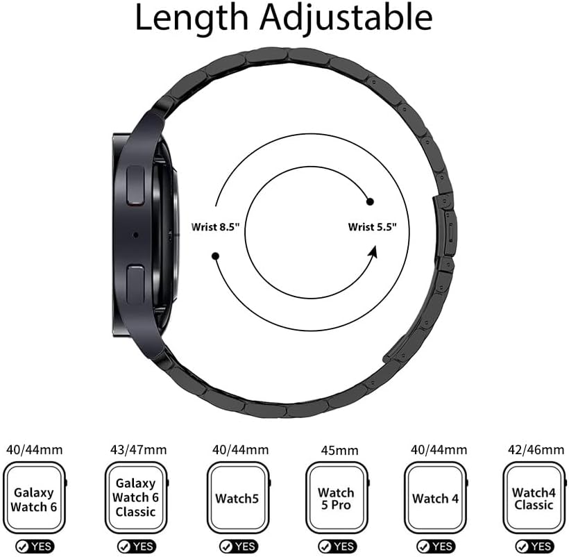 Miniatura 2 de SHANGPULE Correas sin huecos compatibles con Samsung Galaxy Watch 654 Band 1.575 in1.732 in Galaxy Watch 64 Classic Band 4243461.850 in Galaxy Watch