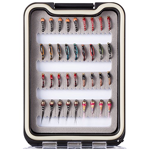 Image of BASSDASH Fly Fishing Flies Kit Fly Assortment Trout Bass Fishing with Fly Box with Dry /Wet Flies, Nymphs, Streamers, Popper