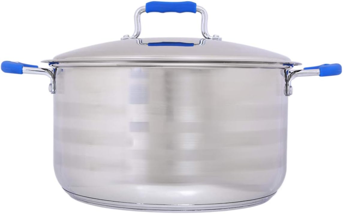 WilsonStainless Steel Casserole, Silver and Blue