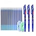 Penne cancellabili vintage 3 pezzi, 20 ricariche blu cancellabili gel penna roller ago 0,5 mm, inchiostro gel blu punta extra fine penna a sfera con gomma