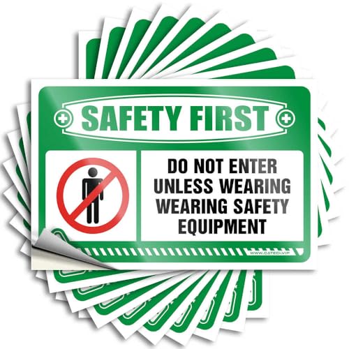 Funny Stickers for Cars Safety First Do Not Enter Unless Wearing Stickers 10Pcs Toolbox Stickers and Decals Car Stickers for Women(12X18CM)
