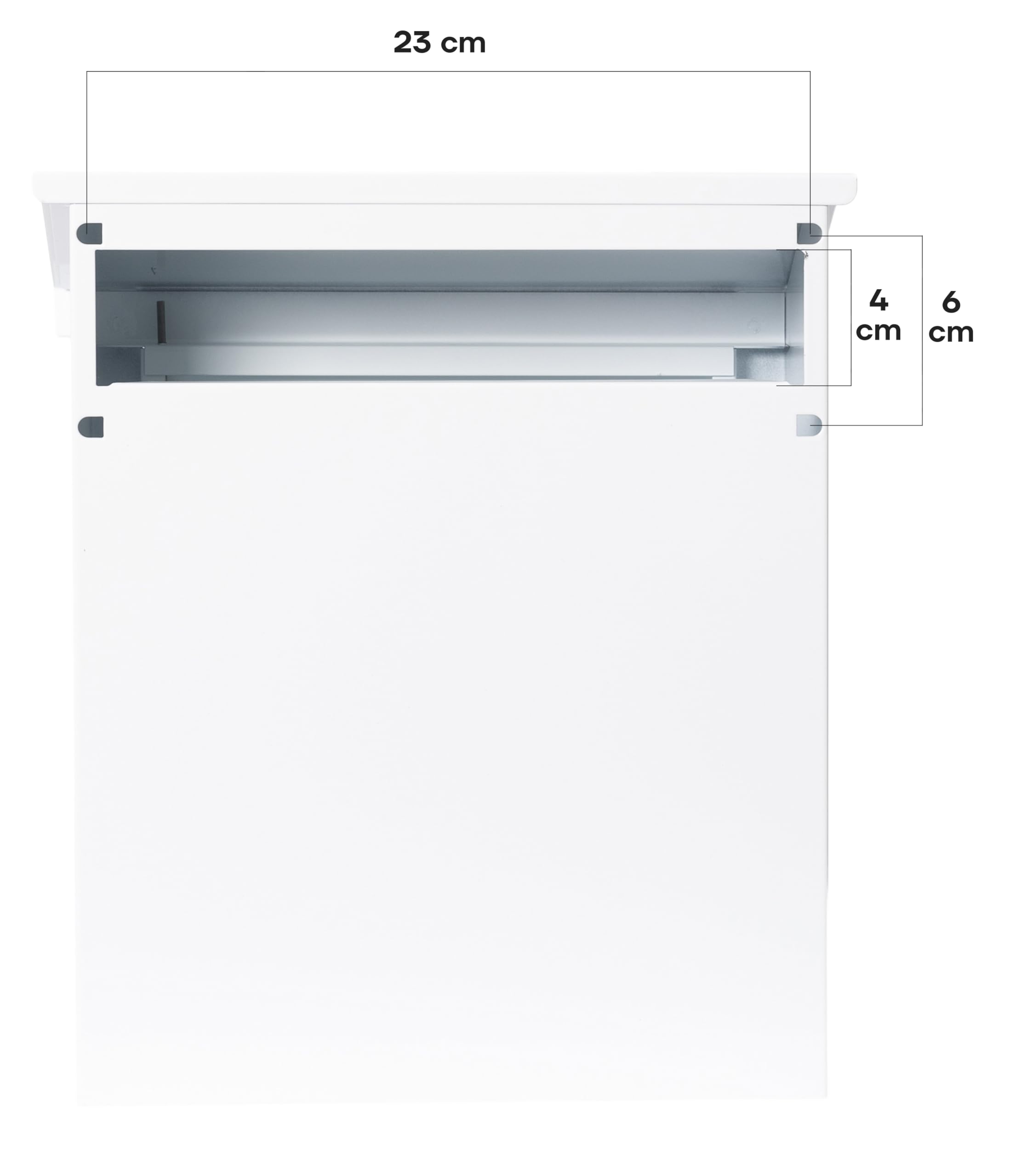 ARREGUI V4091 Boîte aux lettres en acier pour porte, mur et portail, Boîte aux lettres intérieure avec fente de 23 x 4 cm, Taille S (Courrier A5), Résistant aux intempéries, Installation facile, Blanc