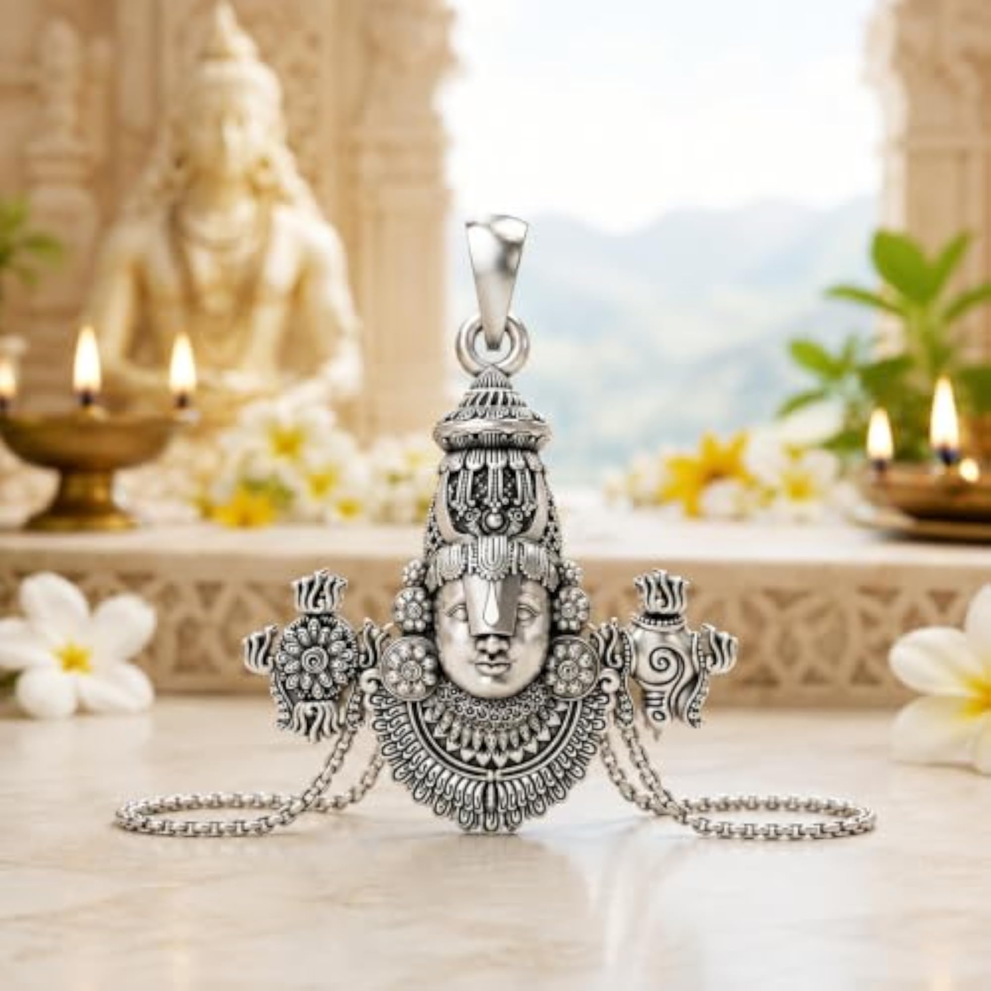 Men's Religious Pendant Locket with Chain