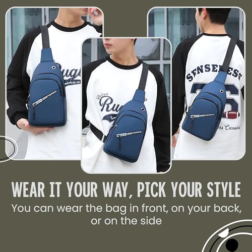 Image of CARRY TRIP Men & Women Shoulder Bag, Small Crossbody Chest Sling Bag With 2 Compartment, 1 Front Pocket, Earphone Hole & Water-Resistant for Travel, Office, Biking, Hiking, Gym Daily Use