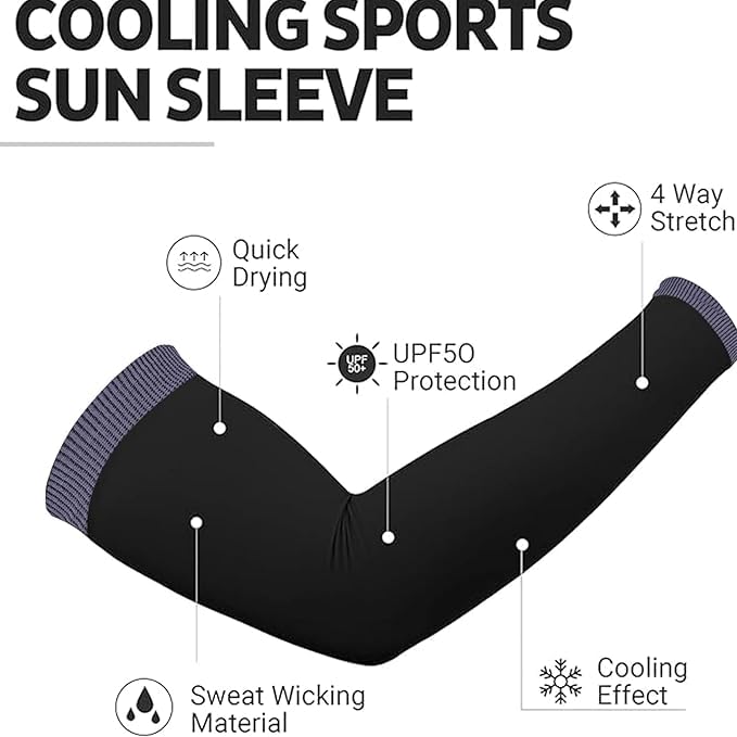 Image of Topibaaz Unisex Arm sleeves with UV Protection for Men and Women Outdoor Indoor Sports UPF 50 Arm Cover with Compression & Cooling Effect Summer Hand Gloves