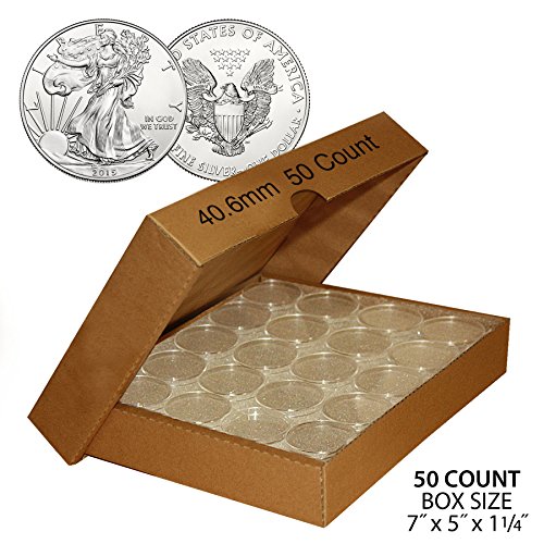 50 cápsulas para monedas American Silver Eagle 40.6MM miniatura 2