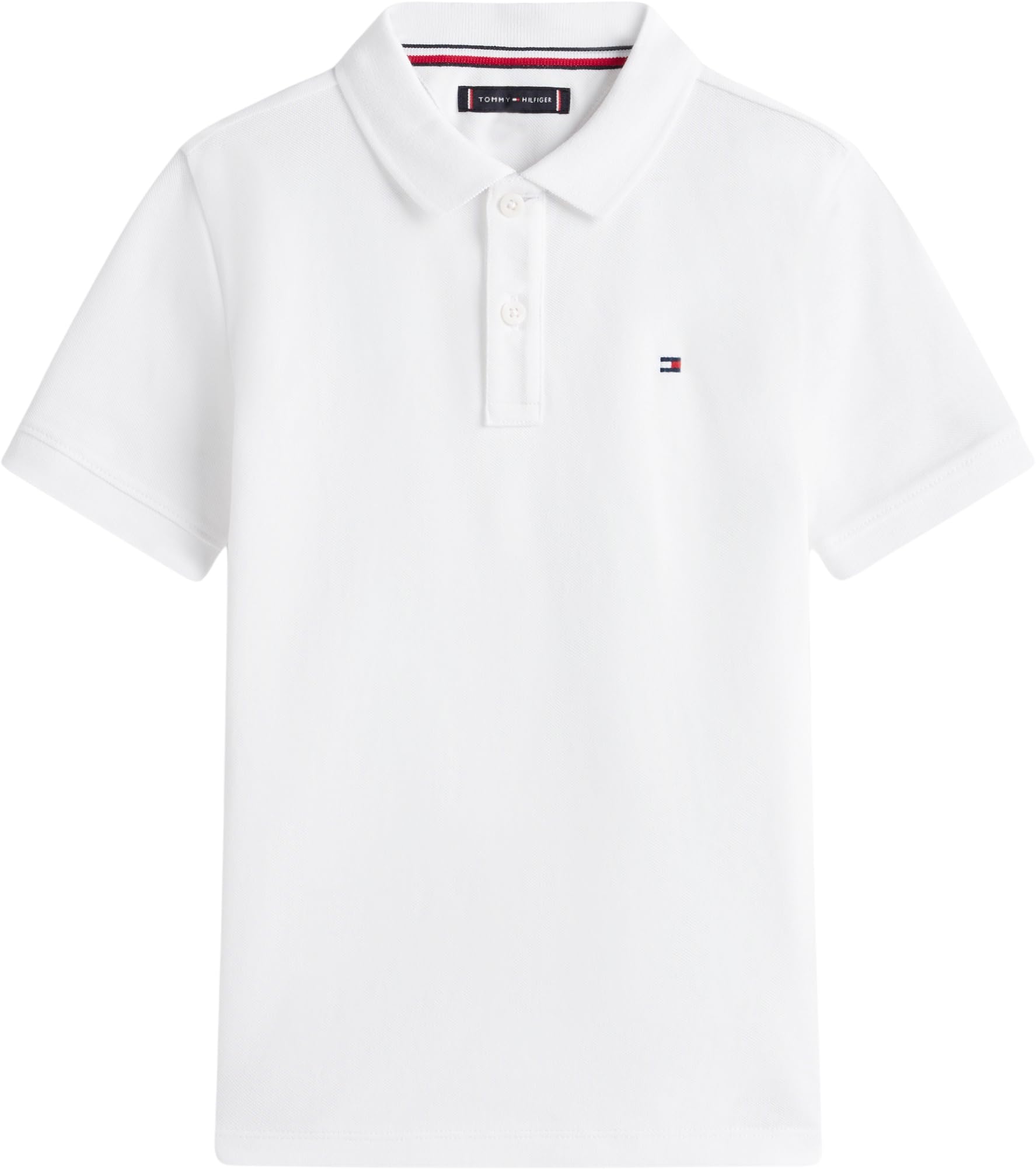 Tommy Hilfiger Legacy Short Sleeve Pique Ivy Polo Shirt, Button Closure Polo Garçon