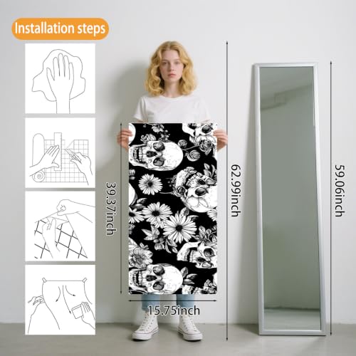 Image of Nuxovilar Skull Gothic Wallpaper Peel and Stick 12x18In PVC